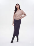 Women's Neutral Knit & Midi Skirt Pair Collection | Premium European Women's Elegant Pair