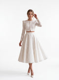 Ivory Lace Two-Piece Midi Dress Set