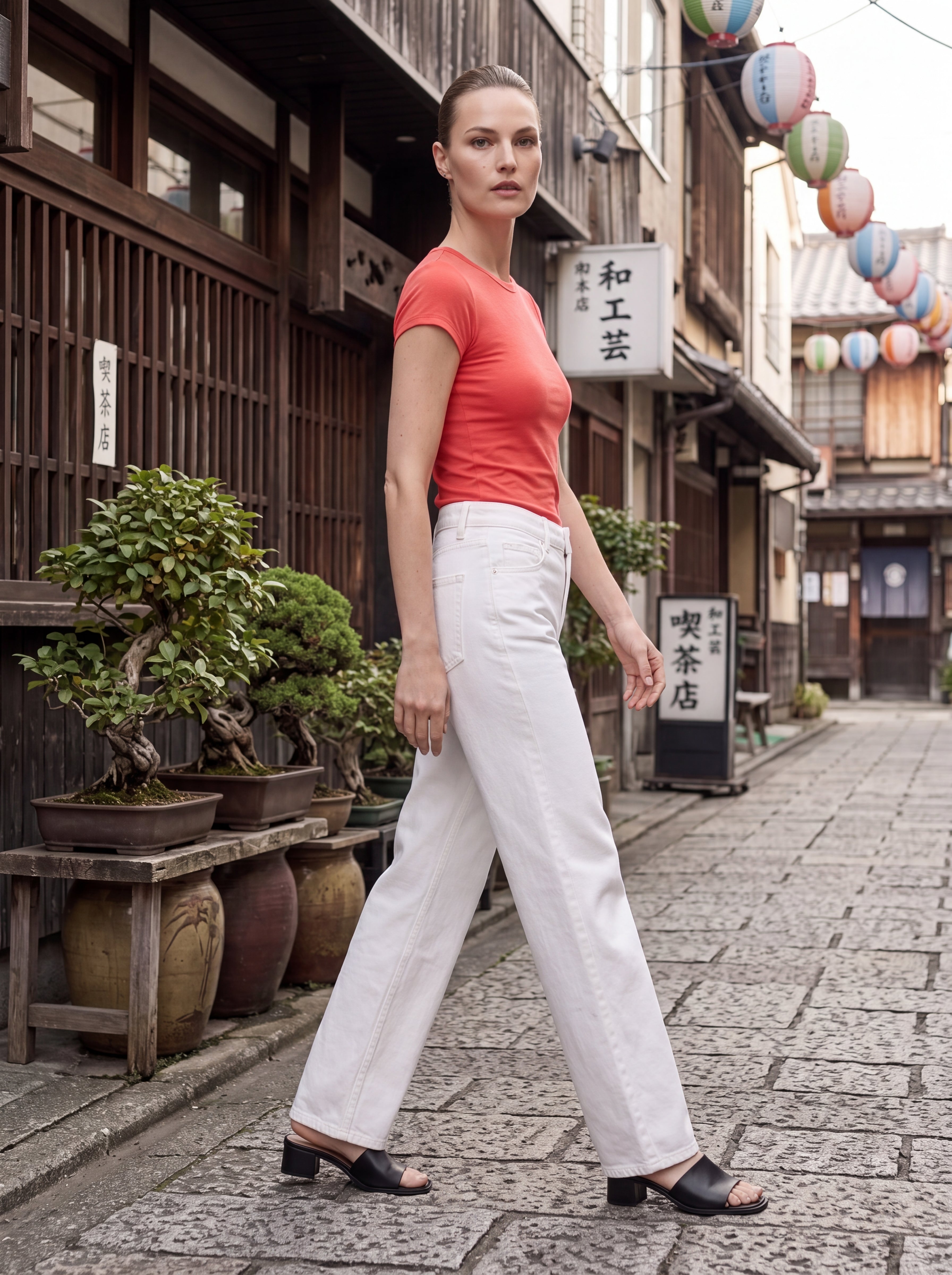 Women's Coral Crew Neck Fitted T-Shirt – Premium European Everyday Essential