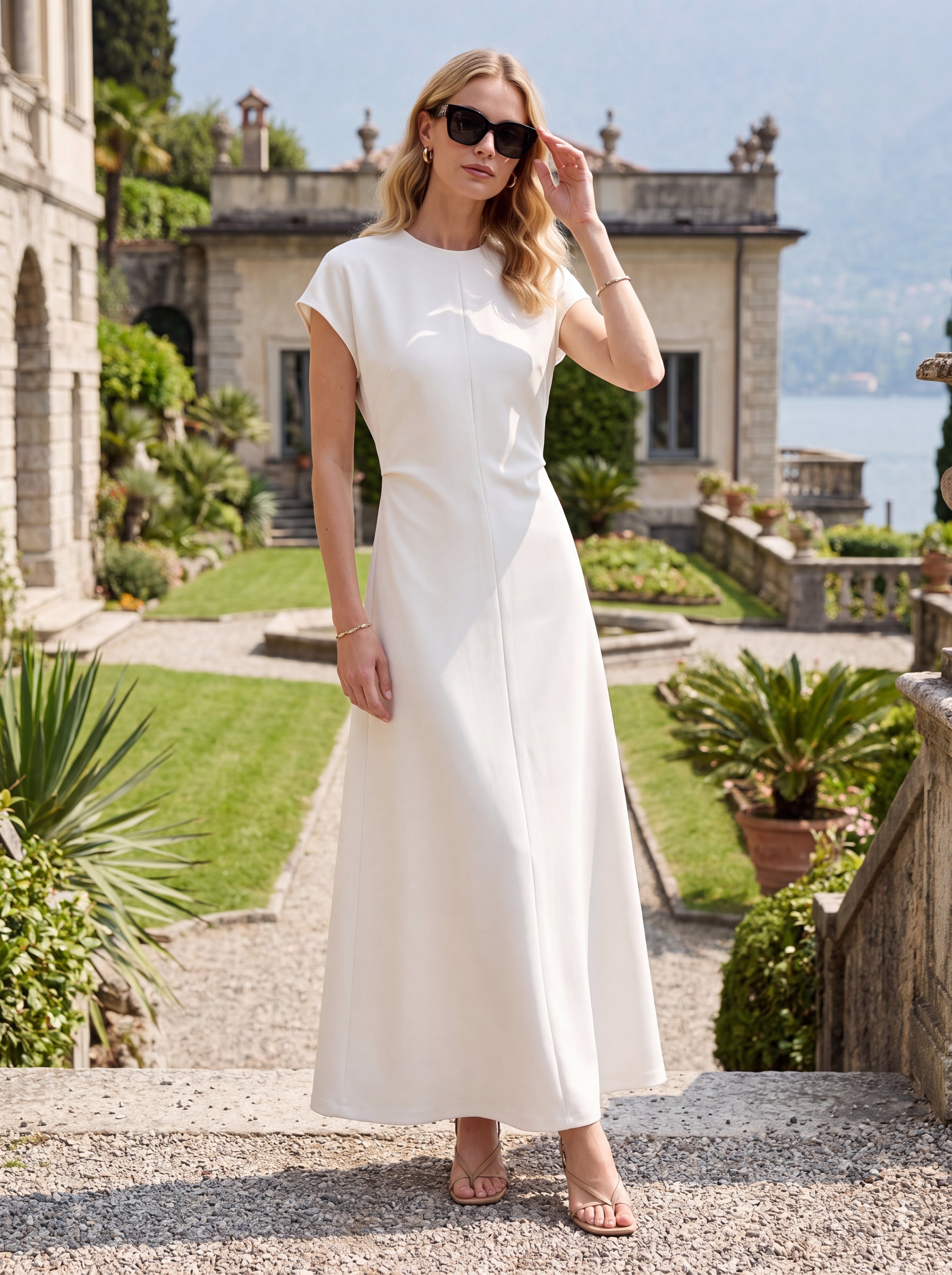 Women's Ivory Maxi Dress | Premium European Minimalist A-Line Dress