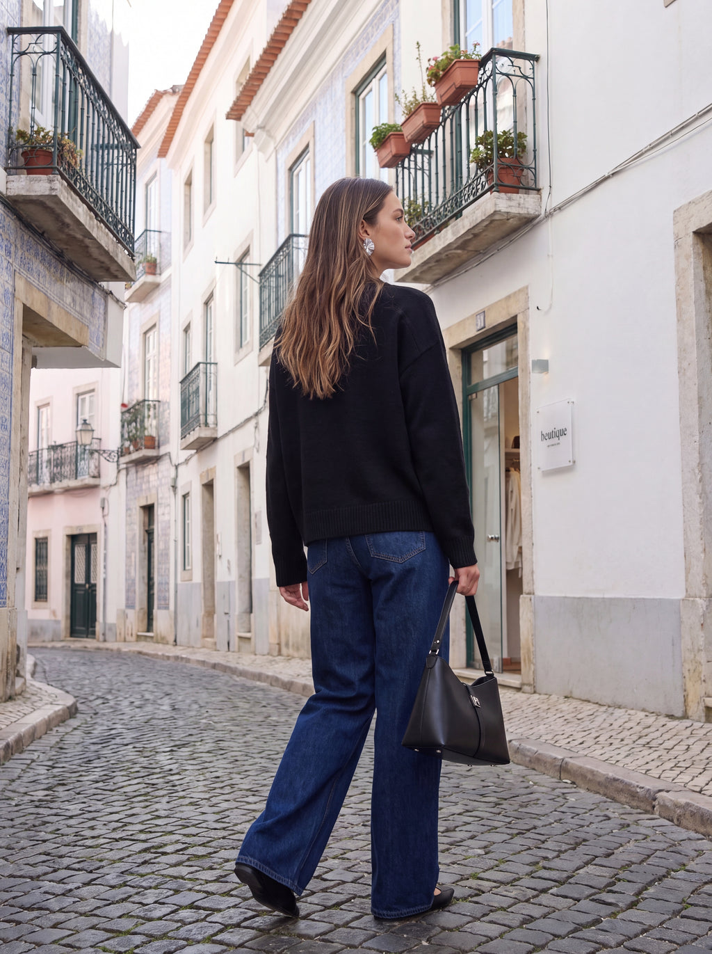 Women's Oversized V-Neck Knit top
