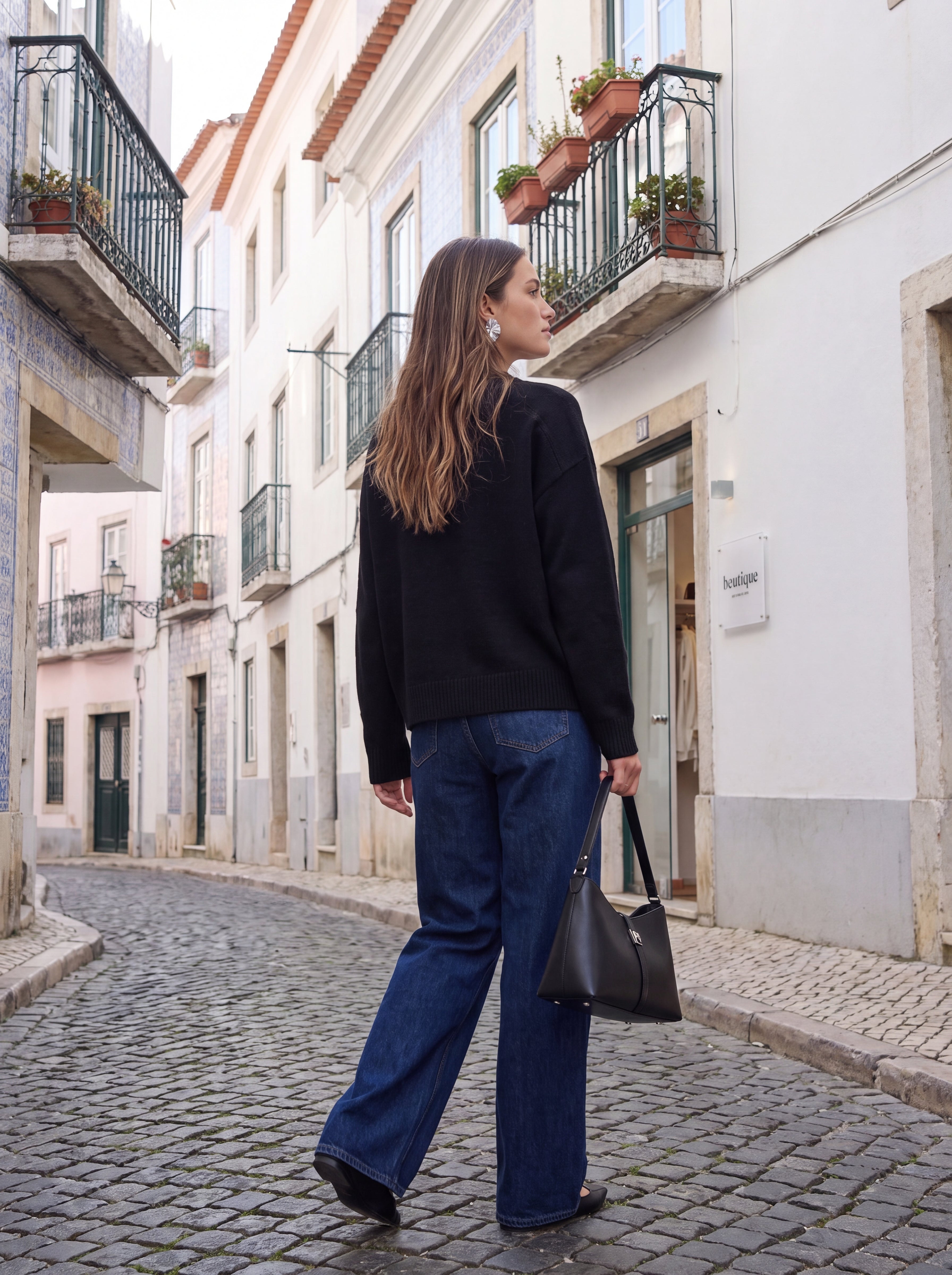 Women's Oversized V-Neck Knit top
