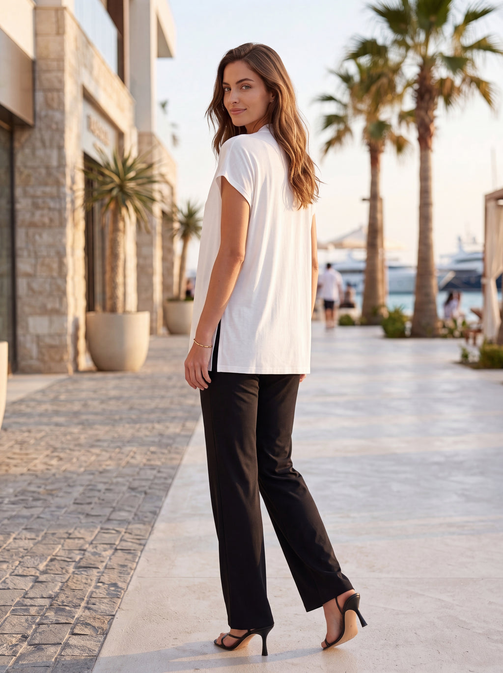 Walk Women's White Layered Crop Top | Premium European Casual Top