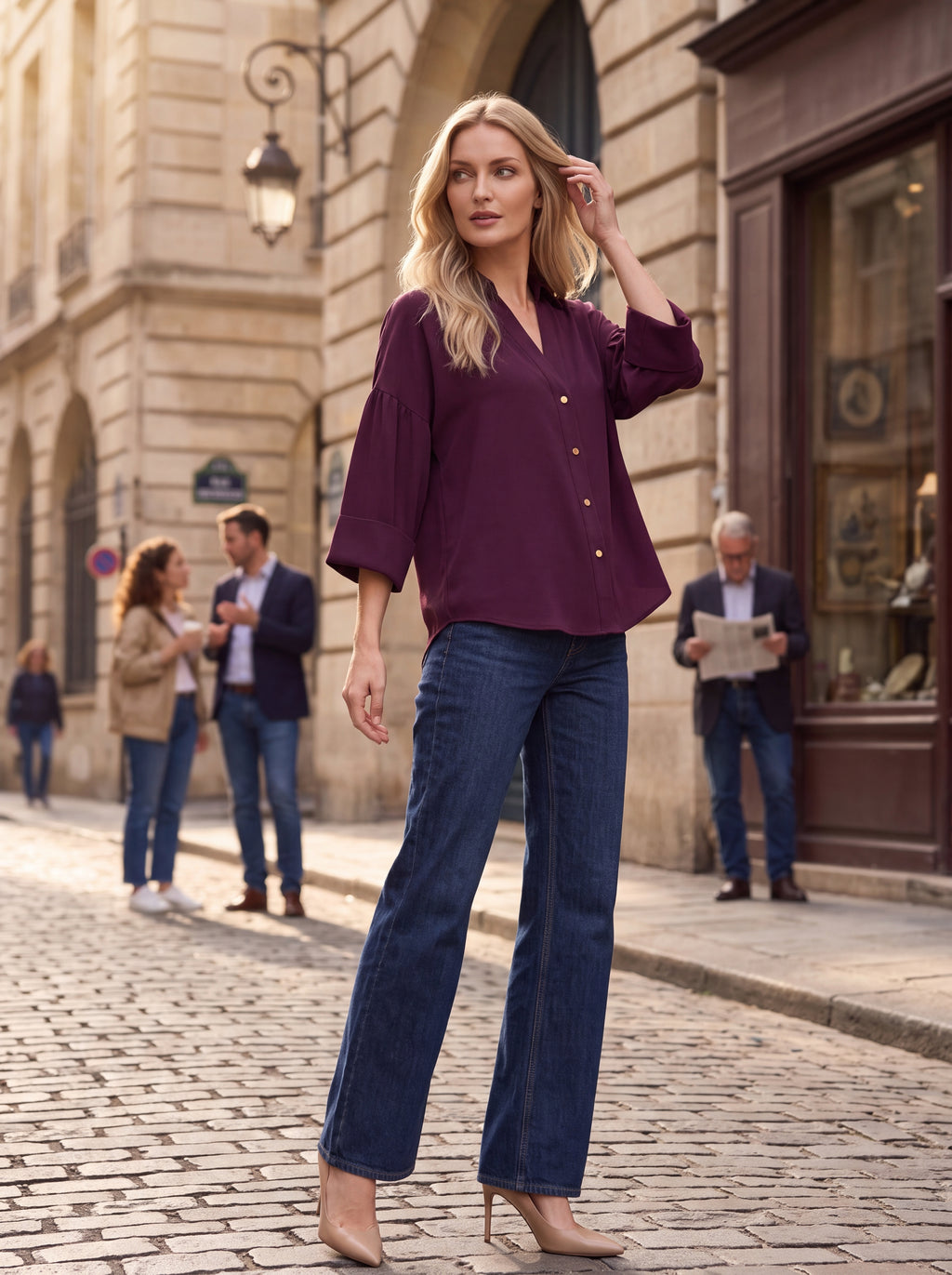 Women's Plum Relaxed Fit Shirt | Elegant Button-Down shirt