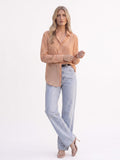Women's Peach Polka Dot Shirt | Premium European Designer Shirt
