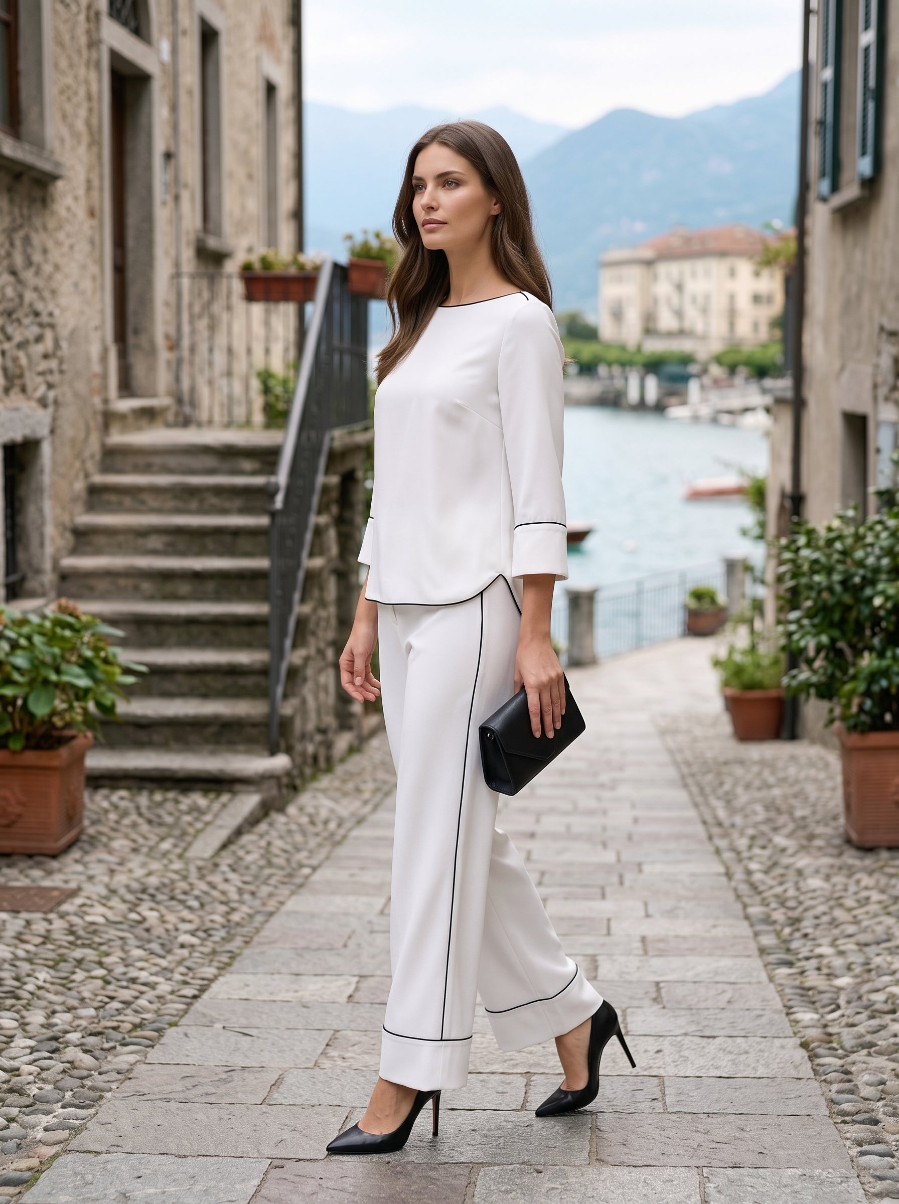 Women's White Wide-Leg Pants | Premium European Tailored Trousers