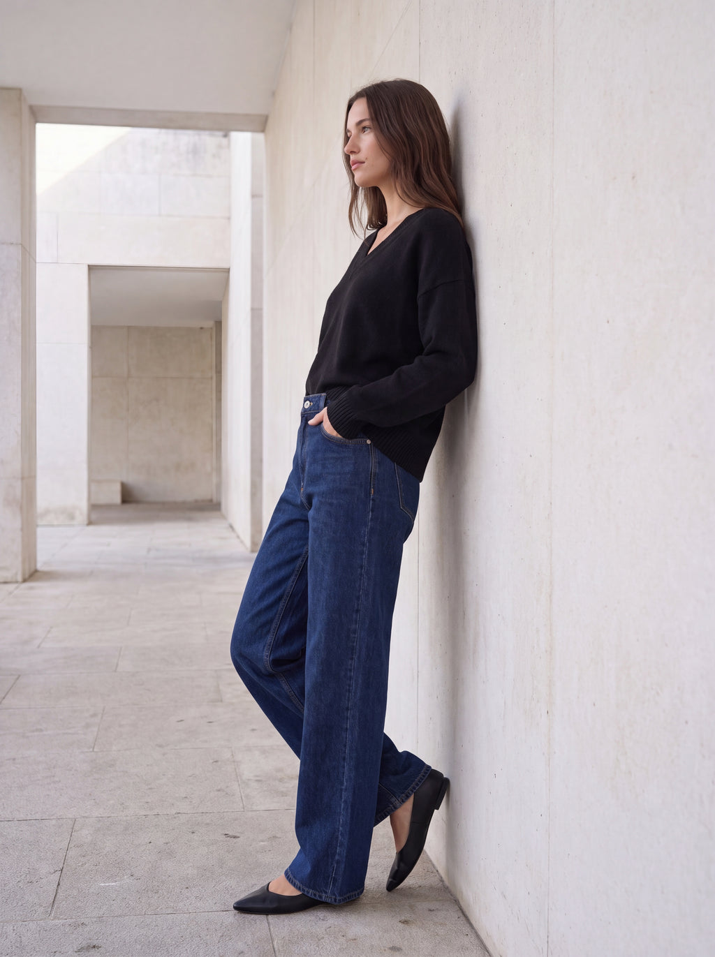 Women's Oversized V-Neck Knit top