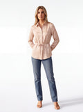Women's Blush Pink Tie Waist Shirt | Premium European Women's Formal Shirt
