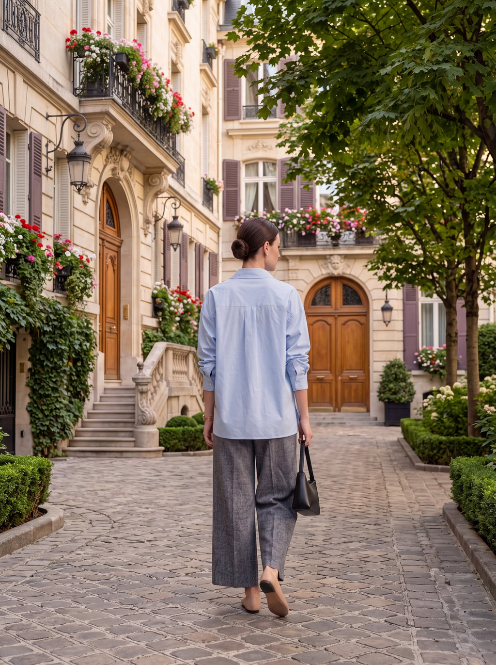 Women's Sky Blue Oversized Shirt | Classic Relaxed Fit Button-Down Shirt