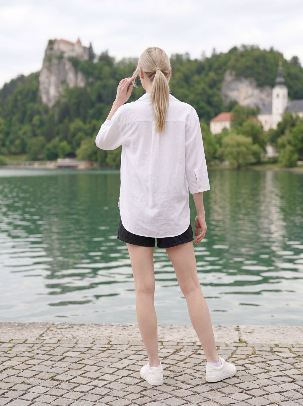 Women's White Relaxed Linen Shirt | Premium Oversized Casual Button-Up Shirt