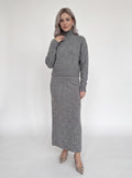 Women's Grey Knit Maxi Skirt