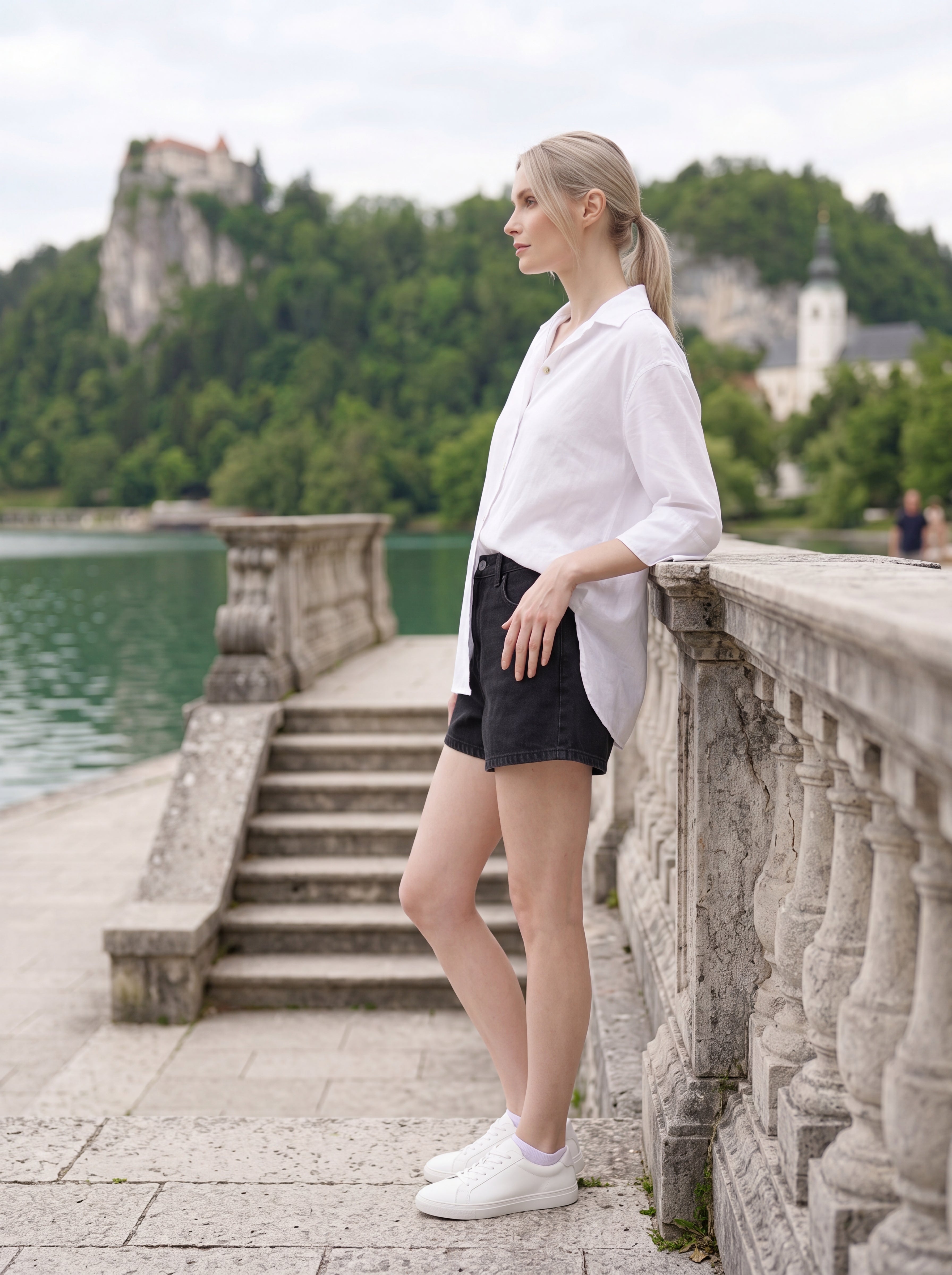 Women's White Relaxed Linen Shirt | Premium Oversized Casual Button-Up Shirt