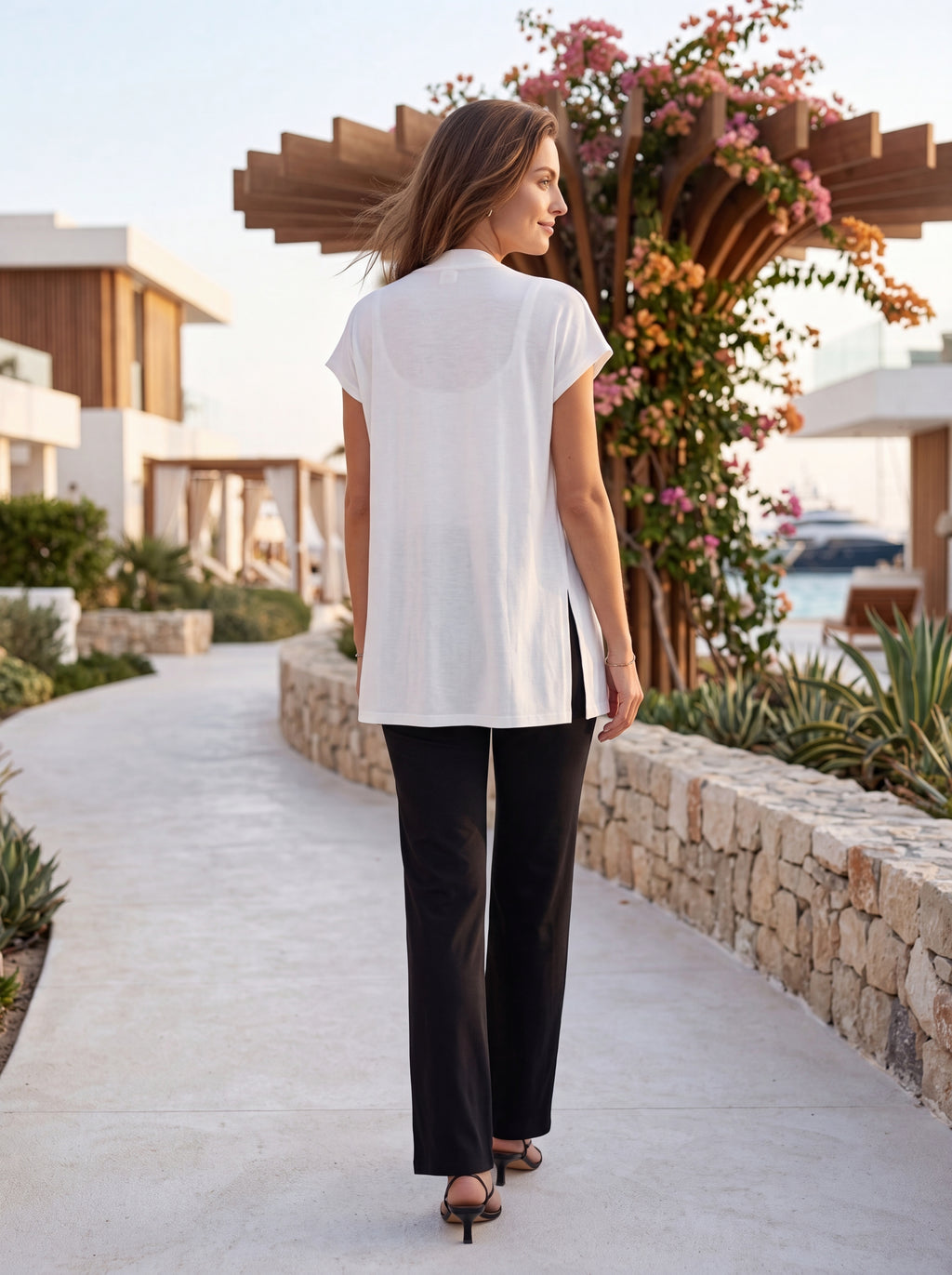 Walk Women's White Layered Crop Top | Premium European Casual Top