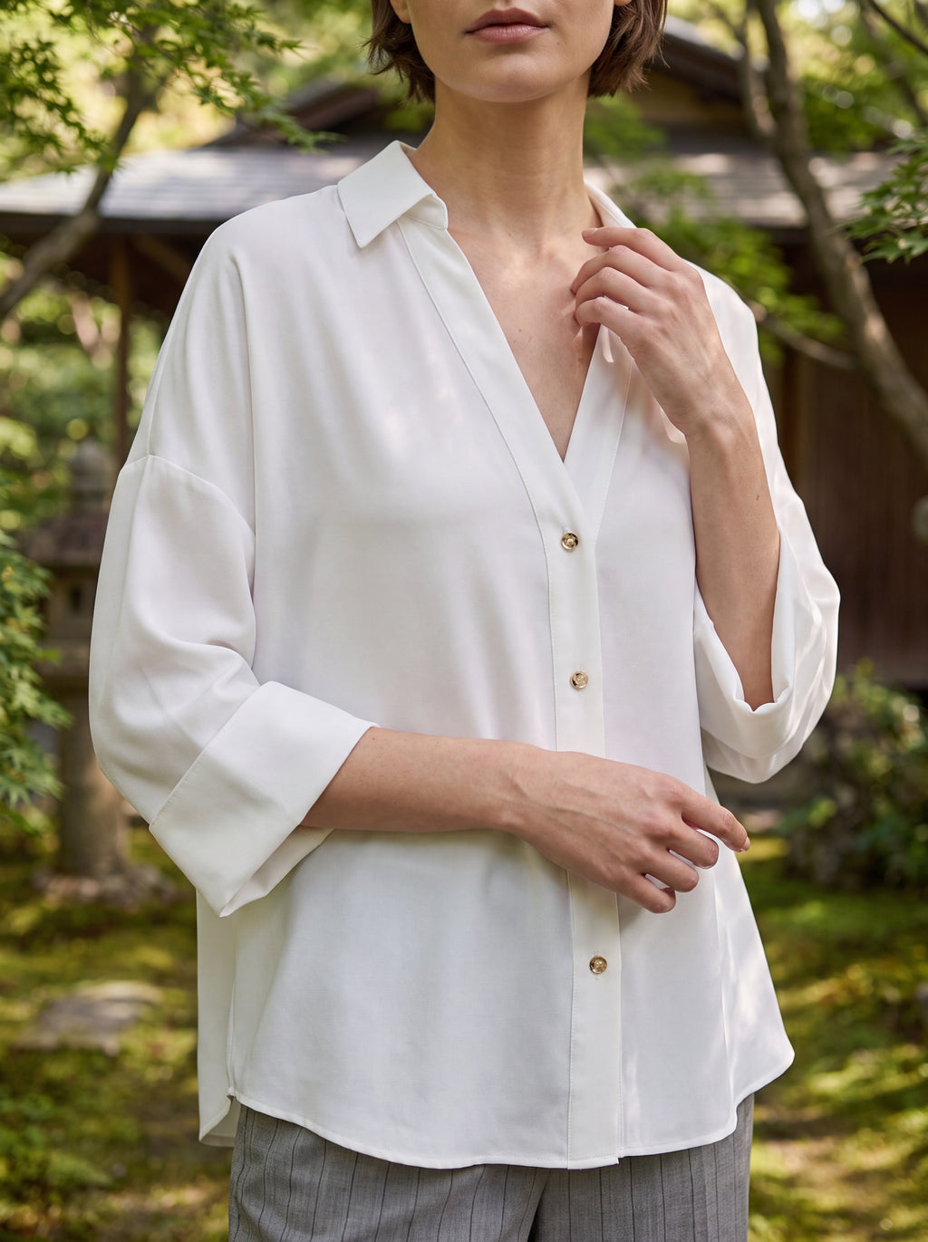 Women's White Relaxed Fit Shirt | Premium European Button-Down Blouse
