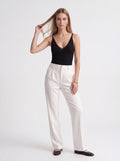 Women's Black Ribbed V-Neck Knit Cami Top – Minimalist European Essential