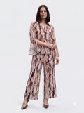 Women's Marble Print Pair Collection | Premium European Women's Printed Shirt & Wide-Leg Trouser Pair