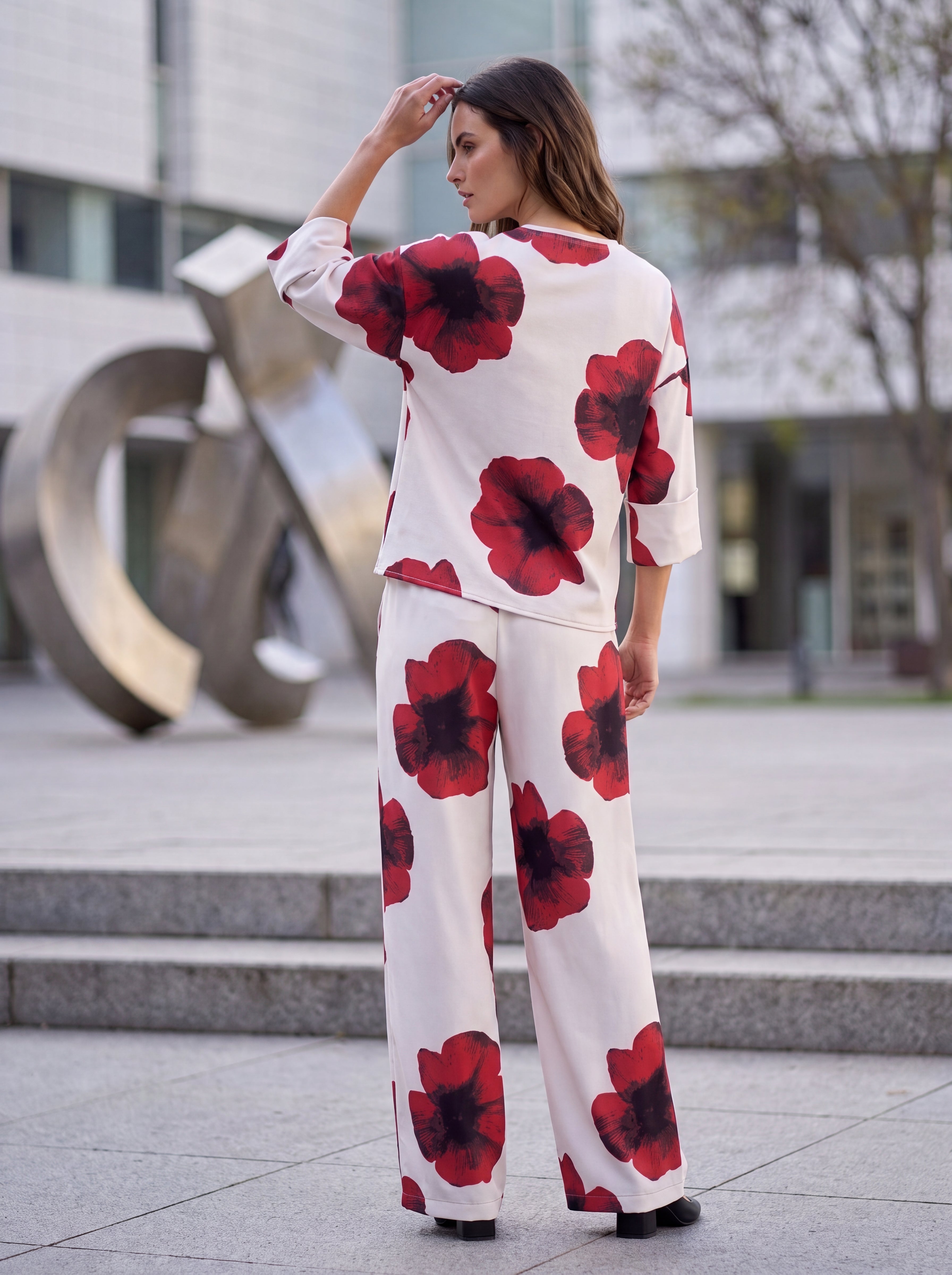 Women's Floral Print Top | Premium European Three-Quarter Sleeve Top