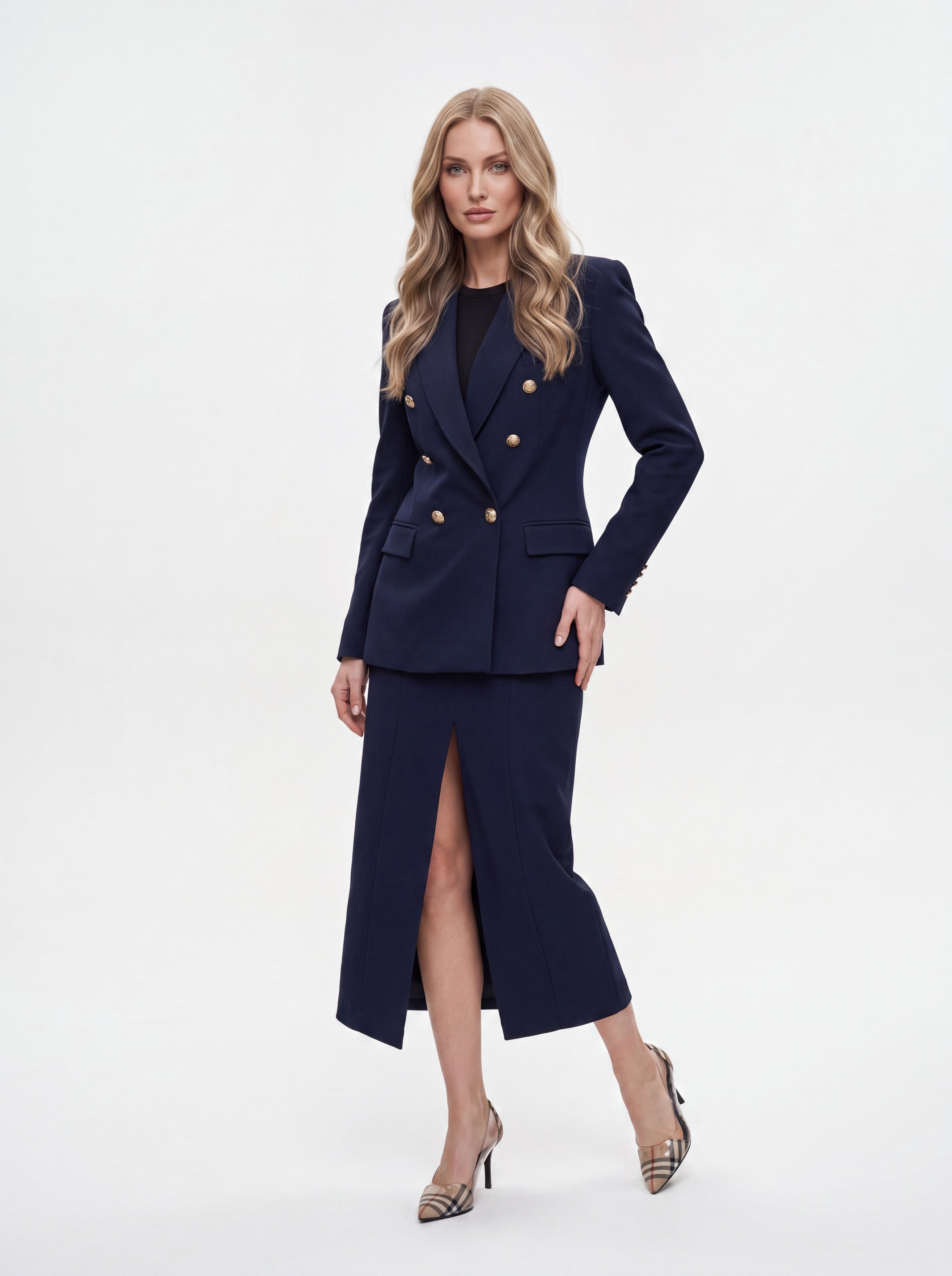 Women's Double-Breasted Tailored Blazer | Premium European Formal Blazer