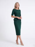 Emerald Green Peplum Midi Dress