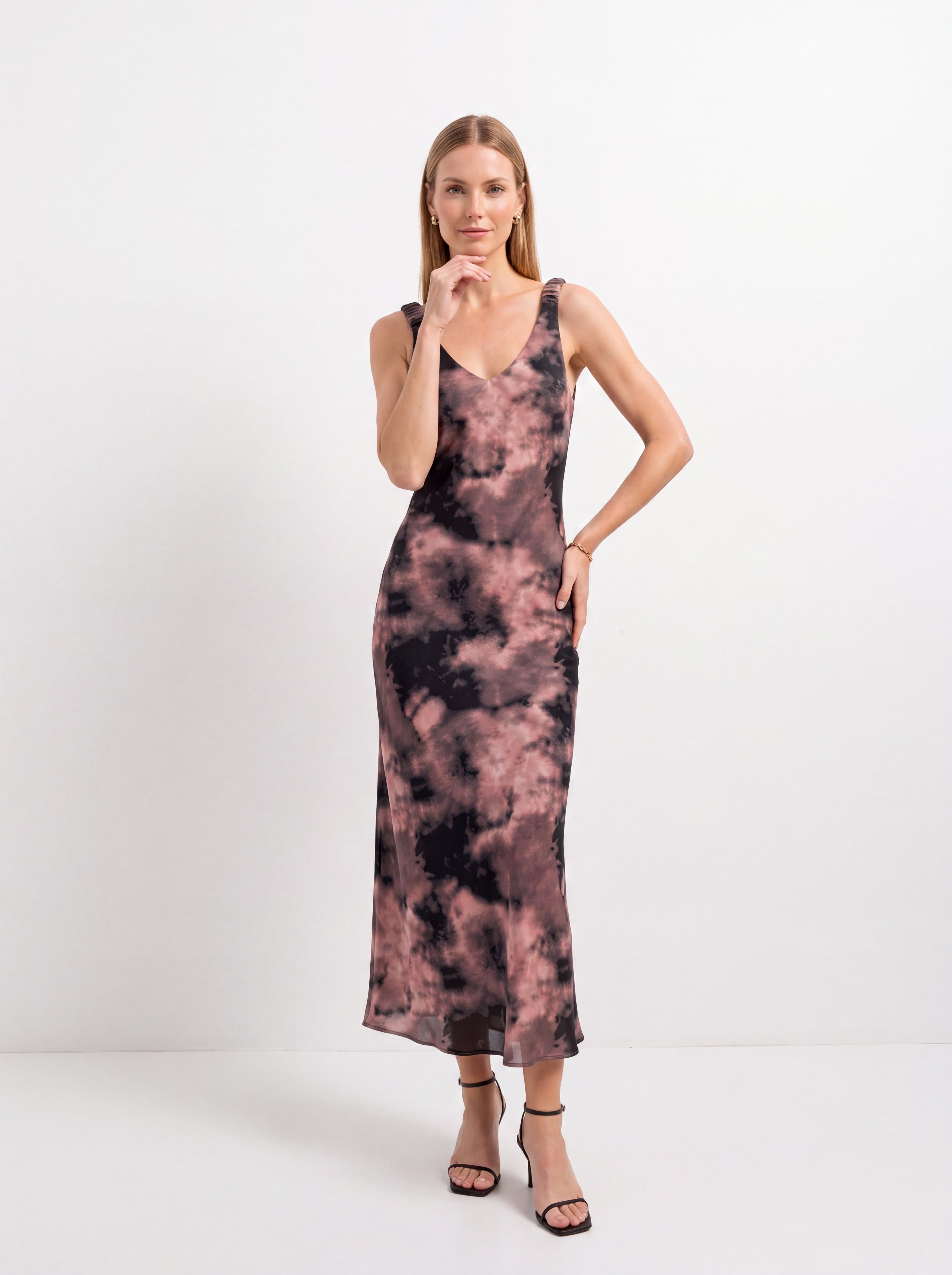 Women's Tie-Dye Maxi Dress | Premium European Sleeveless Evening Dress