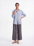 Women's Sky Blue Oversized Shirt | Classic Relaxed Fit Button-Down Shirt