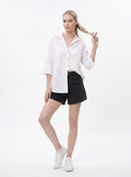 Women's White Relaxed Linen Shirt | Premium Oversized Casual Button-Up Shirt
