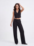 Women's Black Tailored Vest Top | Premium European Sleeveless Waistcoat