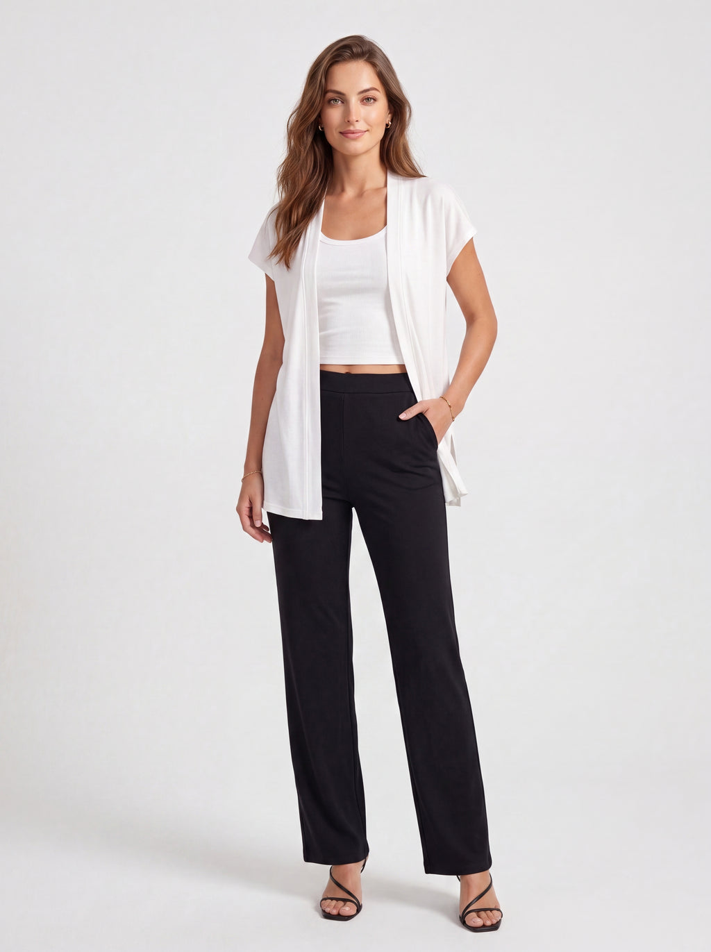 Walk Women's White Layered Crop Top | Premium European Casual Top