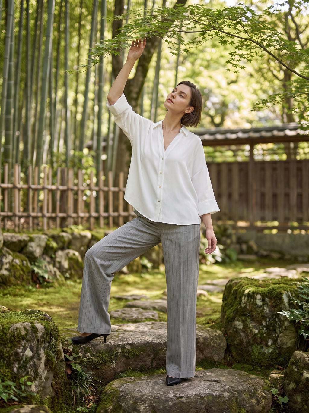 Women's White Relaxed Fit Shirt | Premium European Button-Down Blouse
