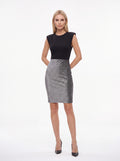 Women's Metallic Silver Pencil Skirt | Premium European Party Midi Skirt