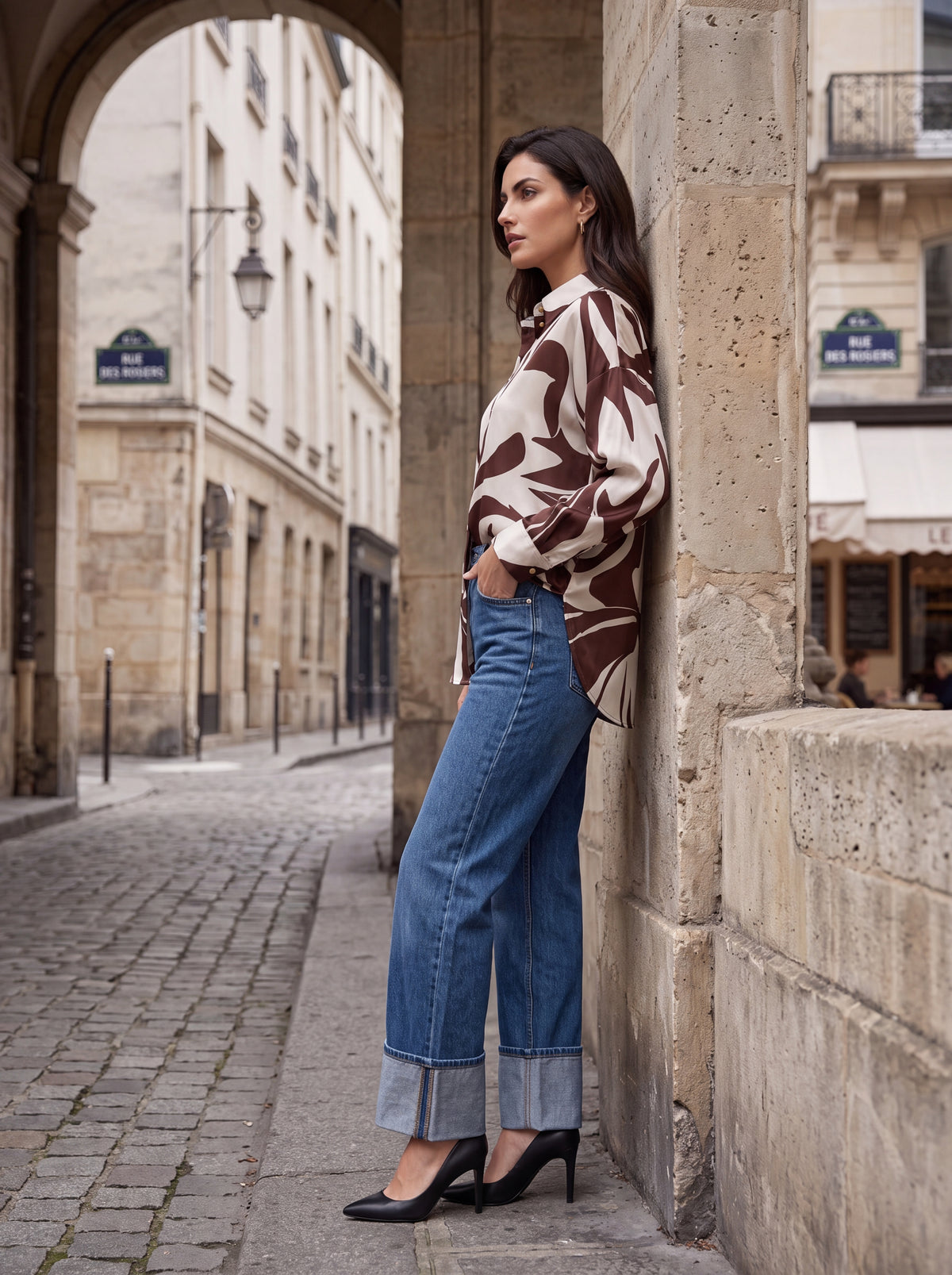Abstract Print Satin Shirt - Luxury women's fashion by Lioness Walk