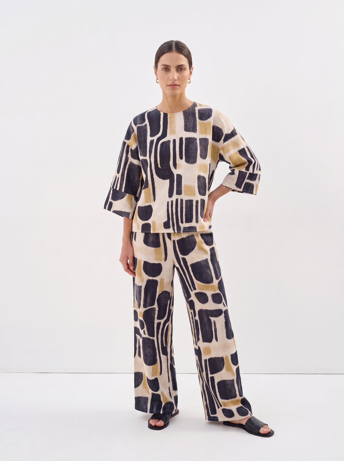 Abstract Printed Co-Ord Top - Luxury women's fashion by Lioness Walk