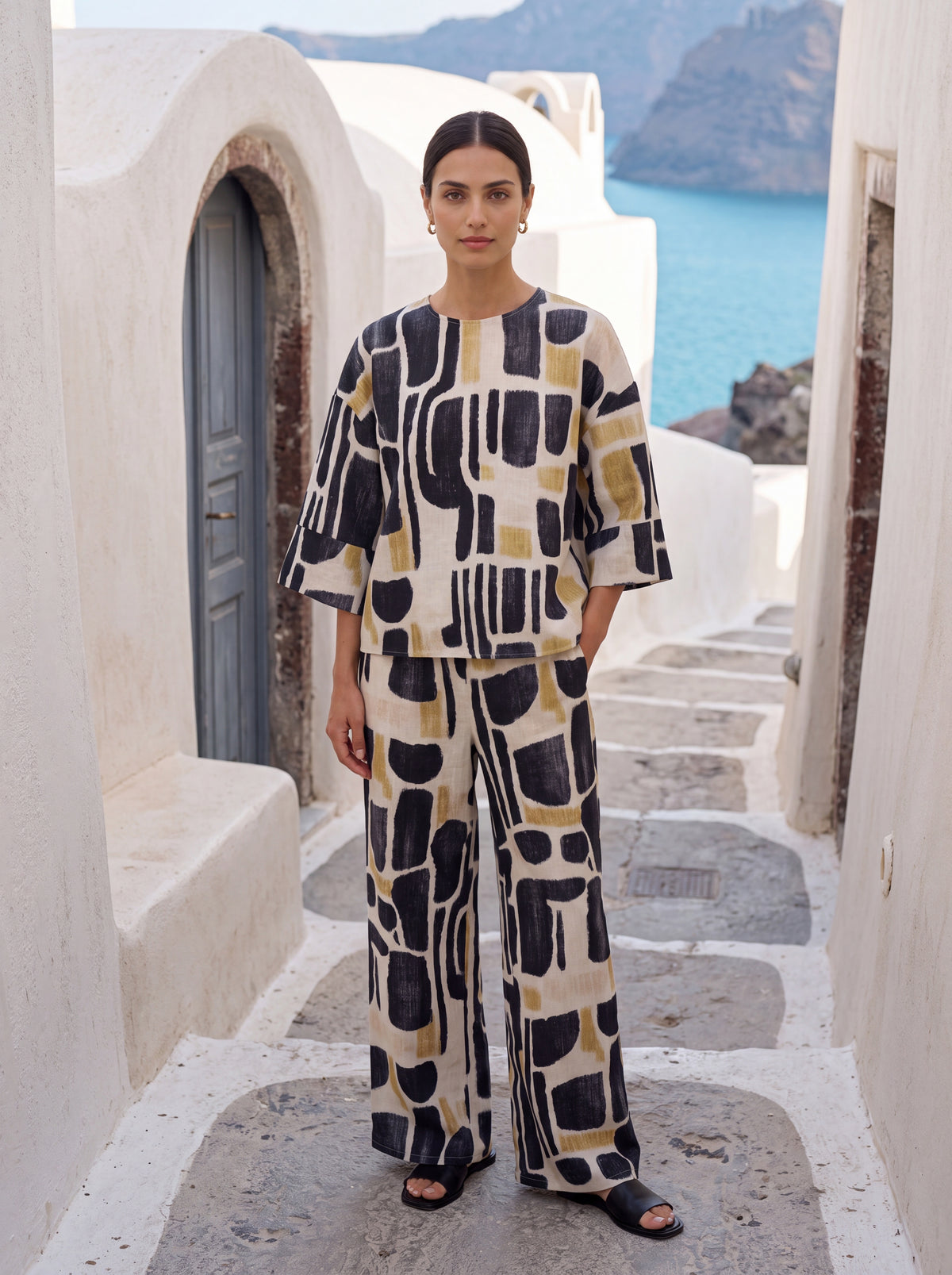 Abstract Printed Co-Ord Top - Luxury women's fashion by Lioness Walk
