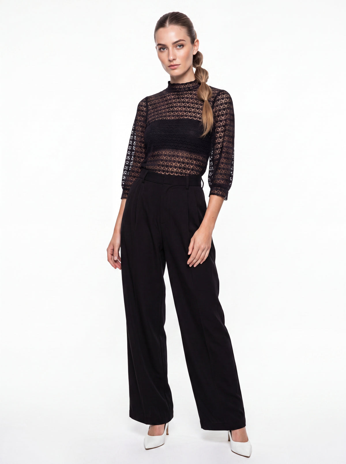 Black Lace High Neck Top - Luxury women's fashion by Lioness Walk