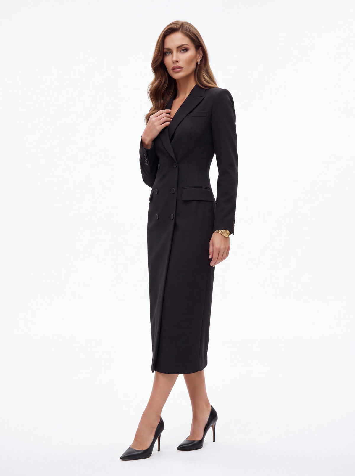 Black Tailored Blazer Midi Dress - Luxury women's fashion by Lioness Walk