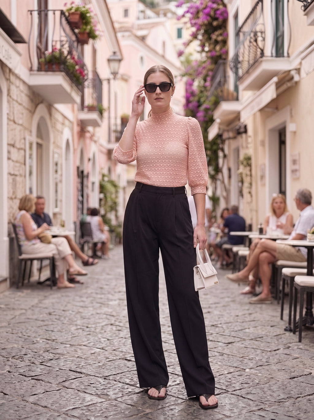 Blush High Neck Textured Top - Luxury women's fashion by Lioness Walk