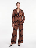 Brown Geometric Print Tailored Blazer - Luxury women's fashion by Lioness Walk