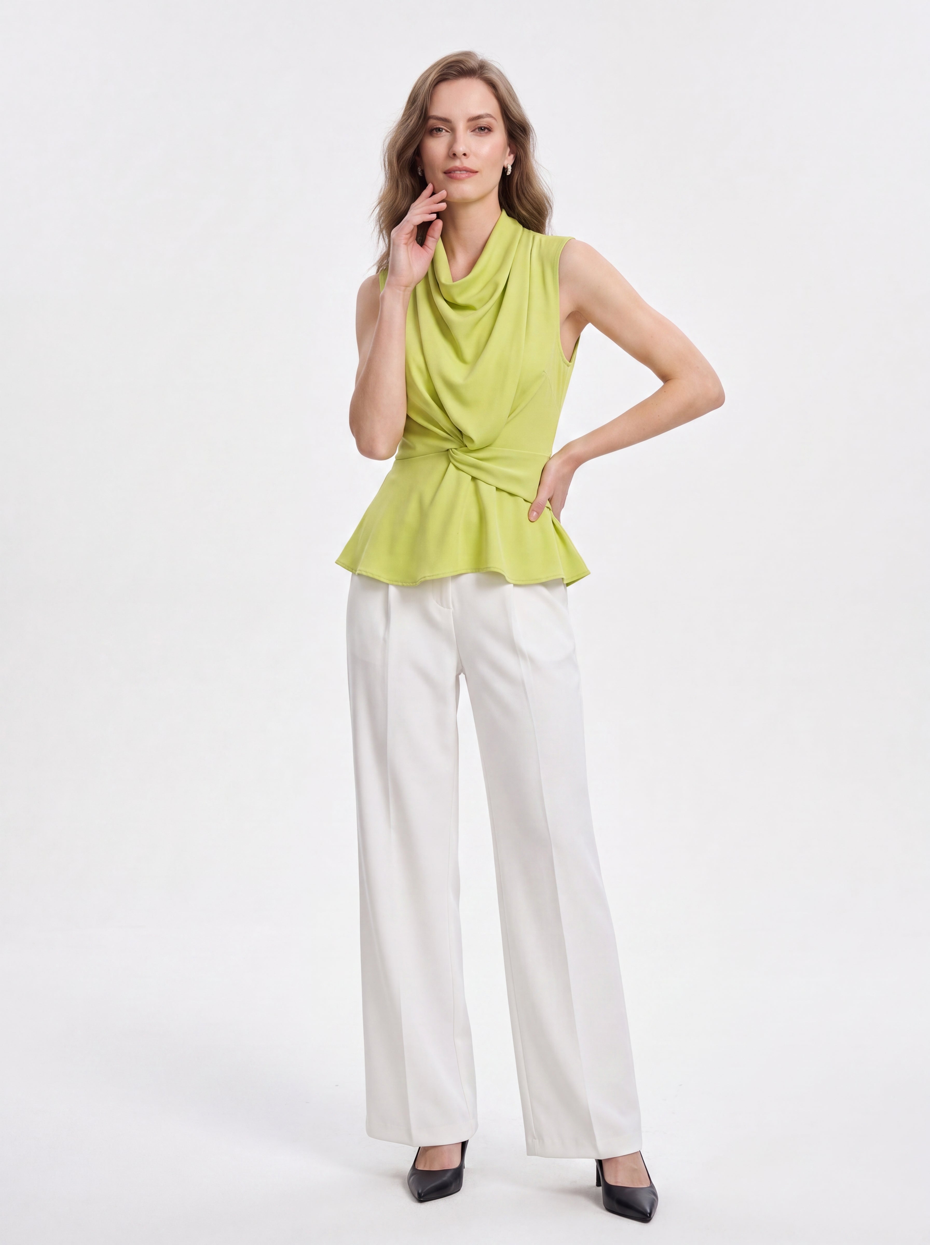 Draped Knot Peplum Top - Luxury women's fashion by Lioness Walk