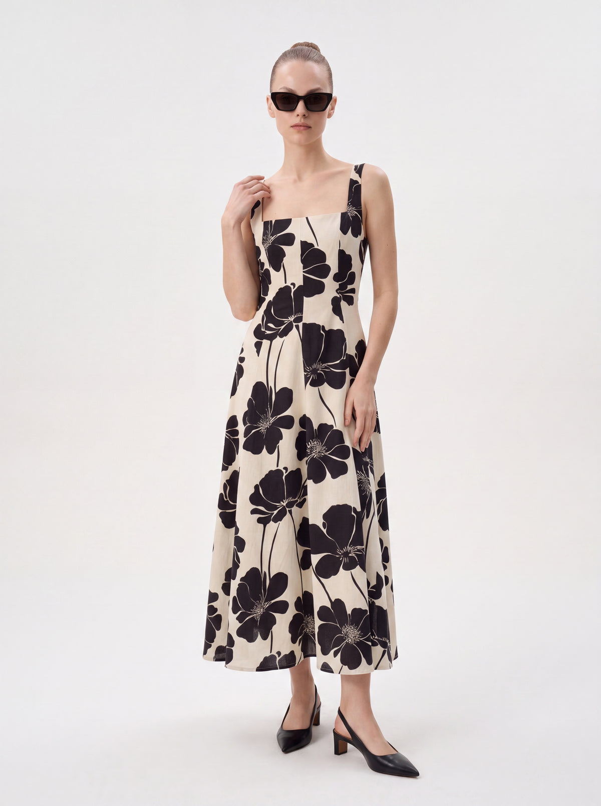 Floral A-Line Midi Dress - Luxury women's fashion by Lioness Walk