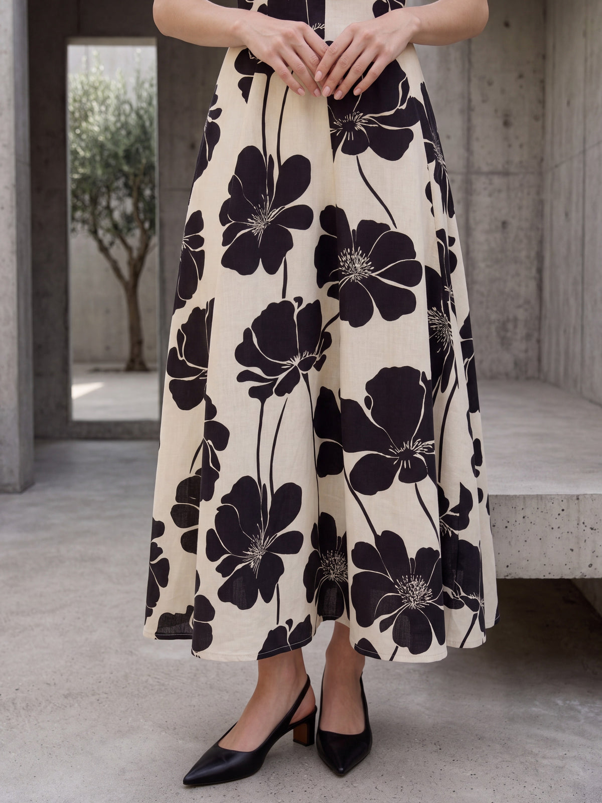 Floral A-Line Midi Dress - Luxury women's fashion by Lioness Walk