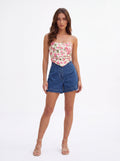 Floral Strapless Corset Top - Luxury women's fashion by Lioness Walk