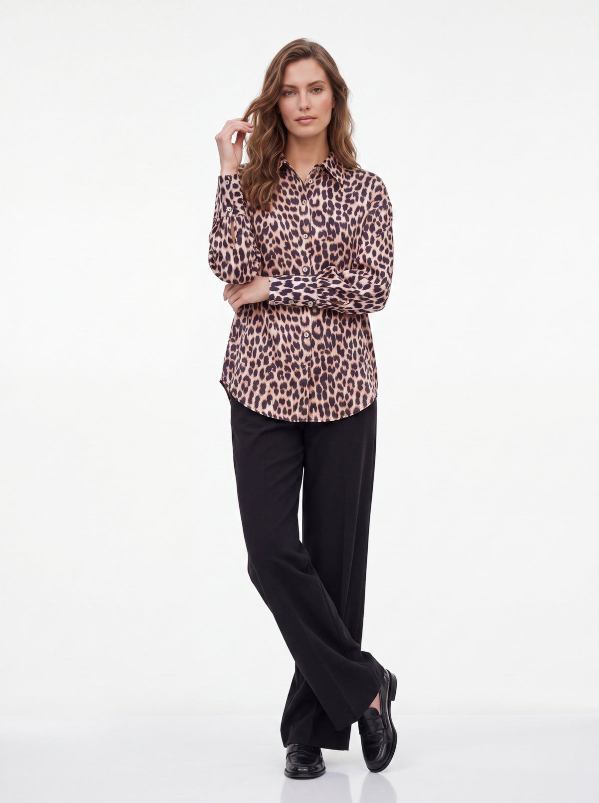 Leopard Print Satin Shirt - Luxury women's fashion by Lioness Walk