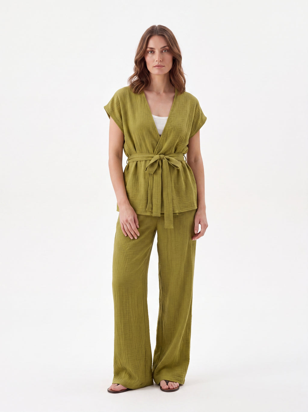 Olive Green Wrap Top - Luxury women's fashion by Lioness Walk