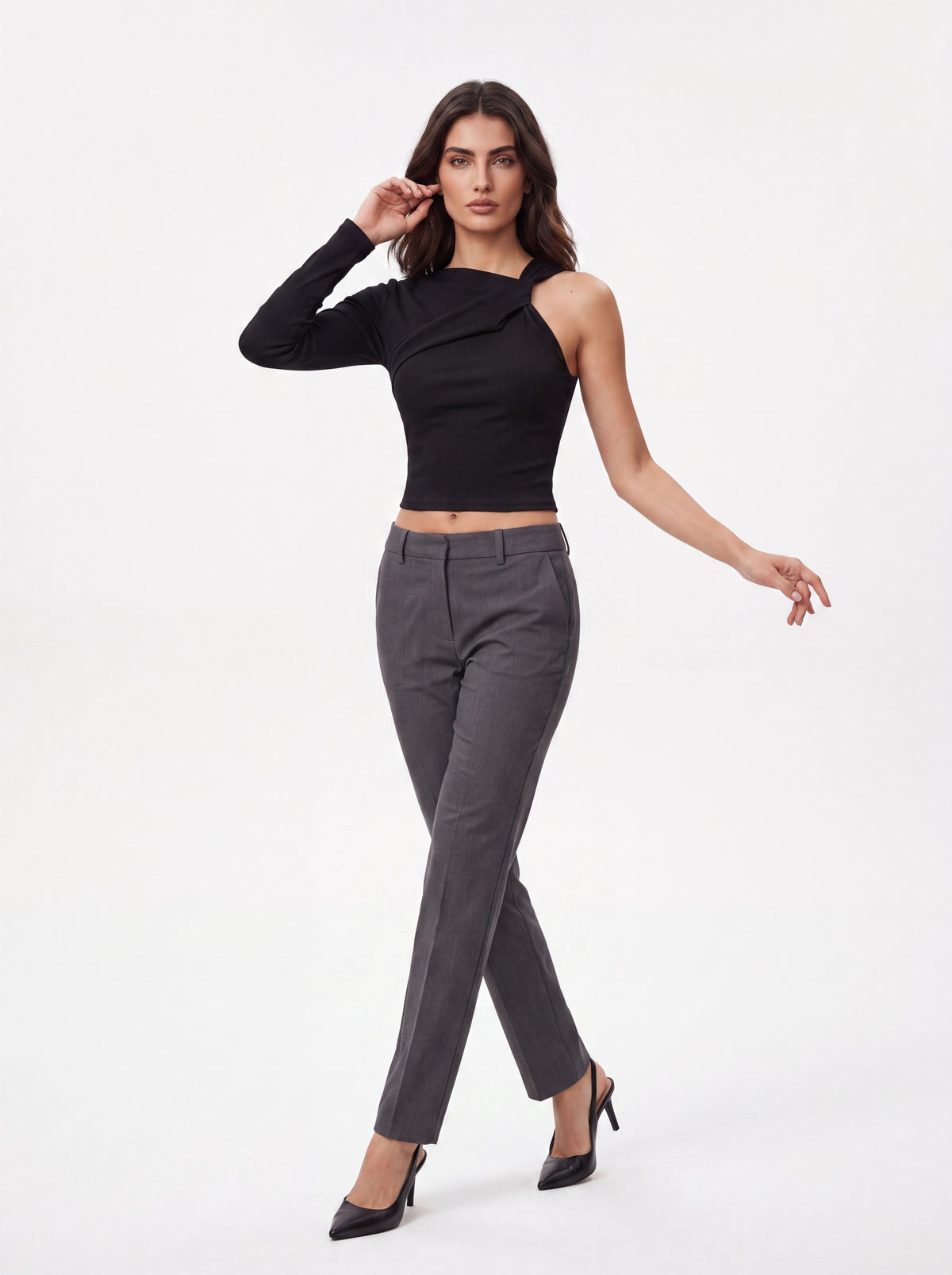 One Shoulder Asymmetric Knit Top - Luxury women's fashion by Lioness Walk