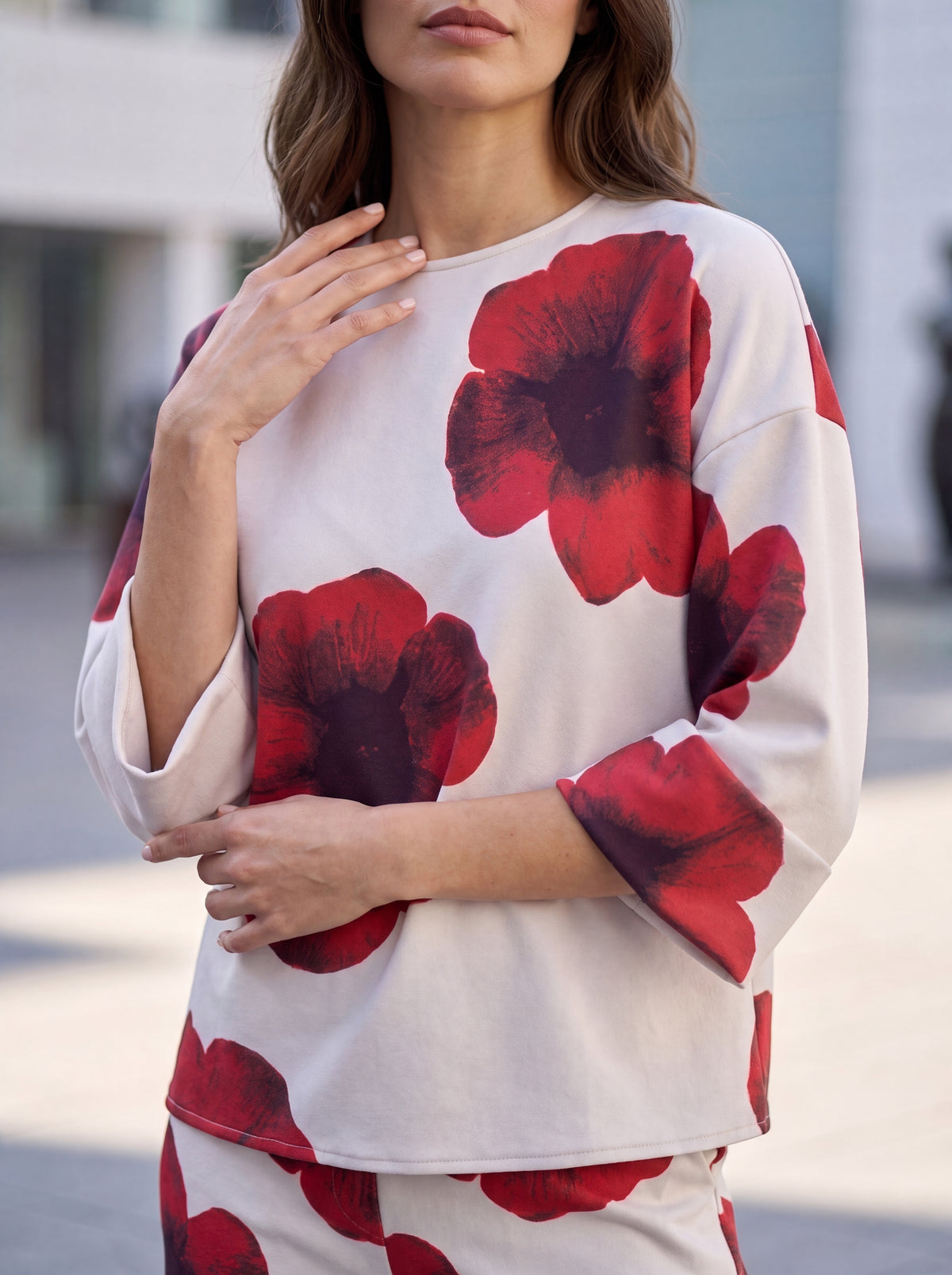 Printed Top & Wide-Leg Trouser Pair - Luxury women's fashion by Lioness Walk