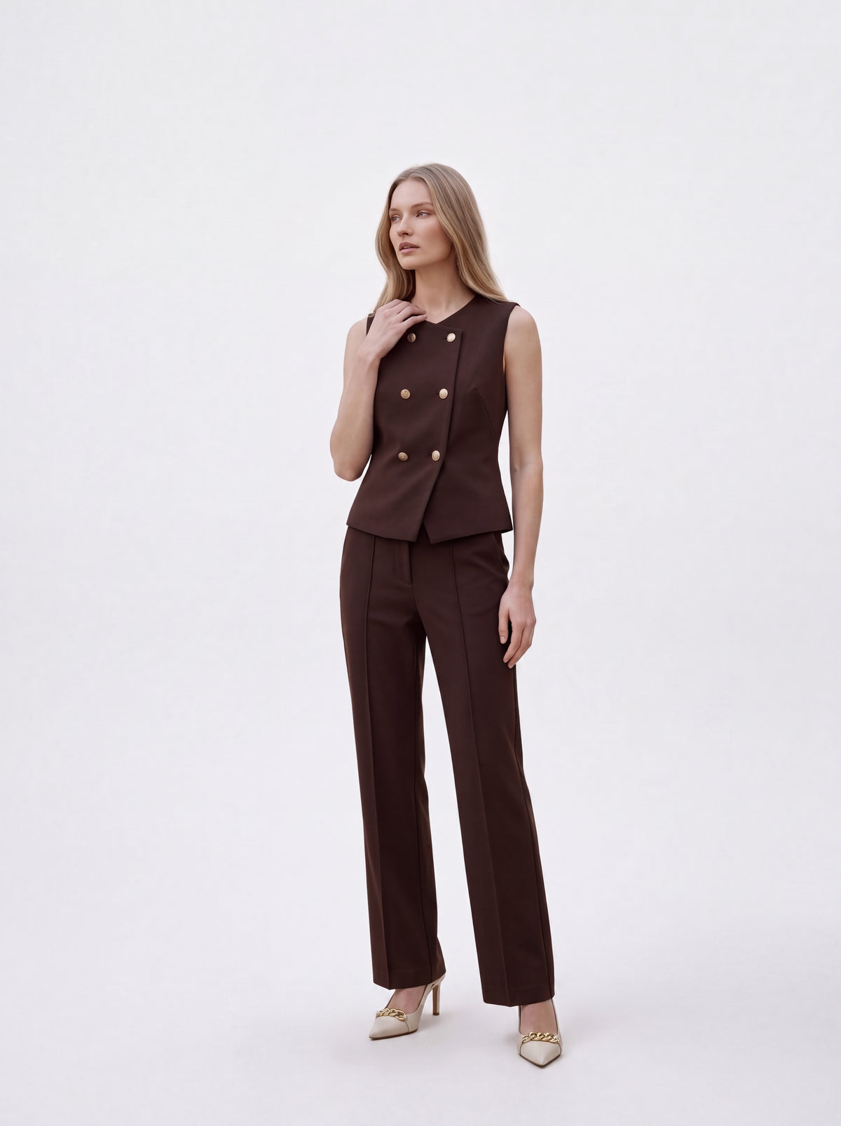 Vest & Wide-Leg Trouser Pair - Luxury women's fashion by Lioness Walk