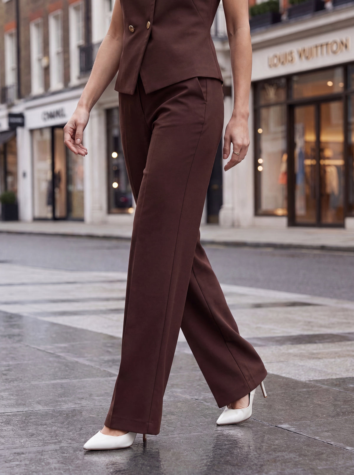 Vest & Wide-Leg Trouser Pair - Luxury women's fashion by Lioness Walk