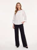 White Contrast Trim Top - Luxury women's fashion by Lioness Walk
