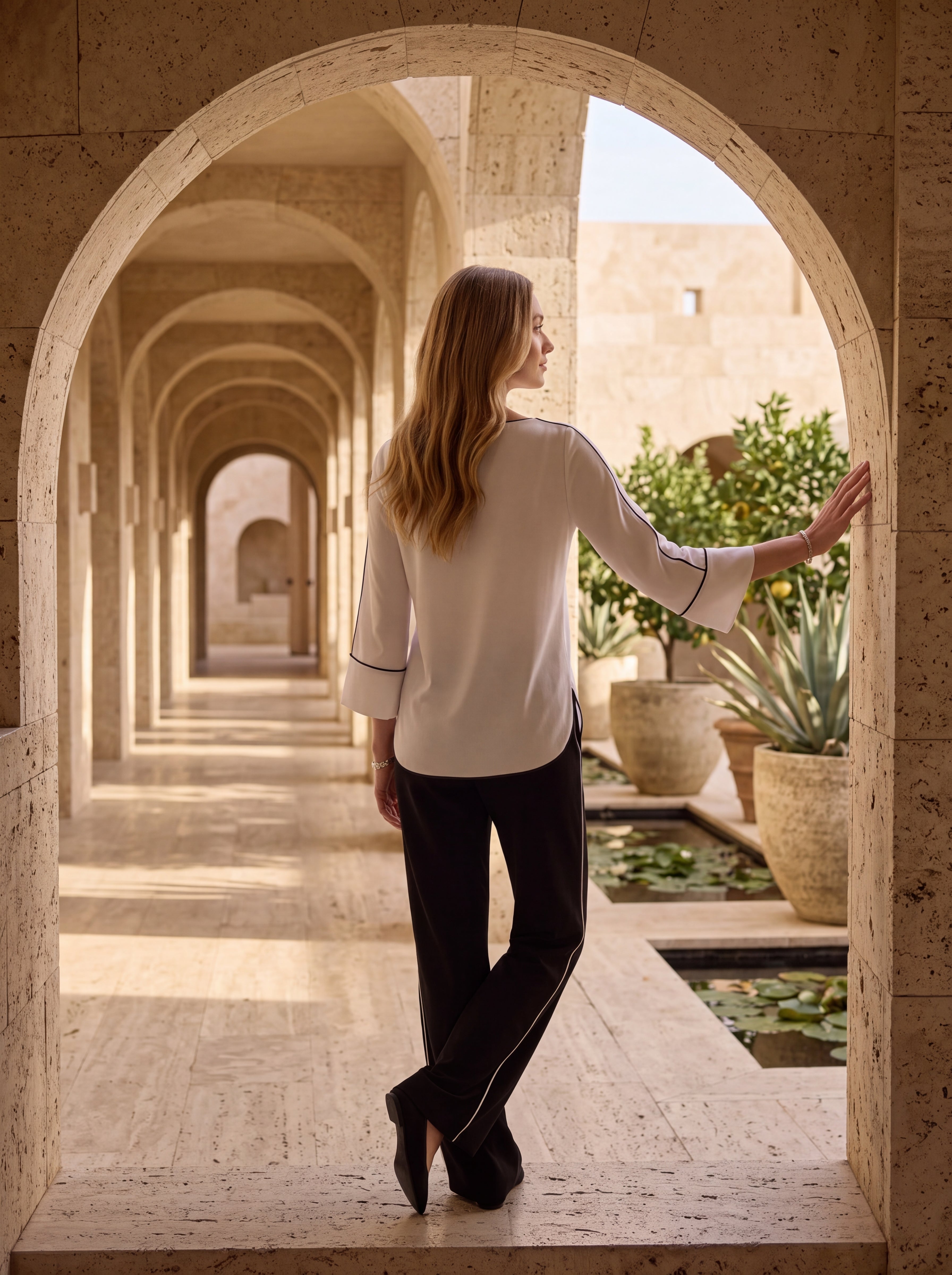 White Contrast Trim Top - Luxury women's fashion by Lioness Walk